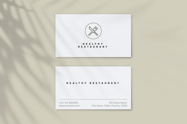 Free PSD restaurant business card template psd in front and rear view