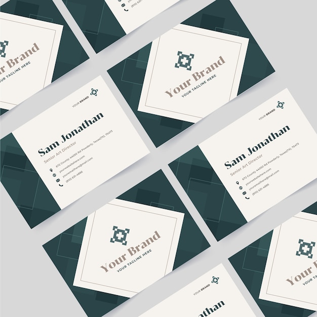 Free vector flat elegant double-sided horizontal business card template
