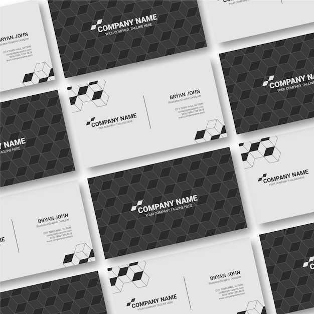 Free vector monochrome business cards pack