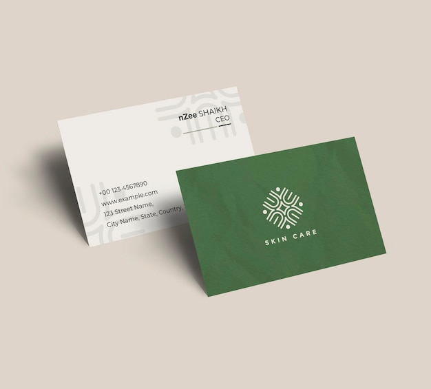 PSD business card mockup in with front and back