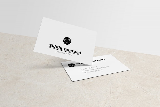 PSD white business card with