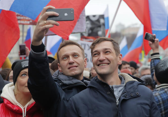 Les frères russes Alexeï et Oleg Navalny, à Moscou, en février.