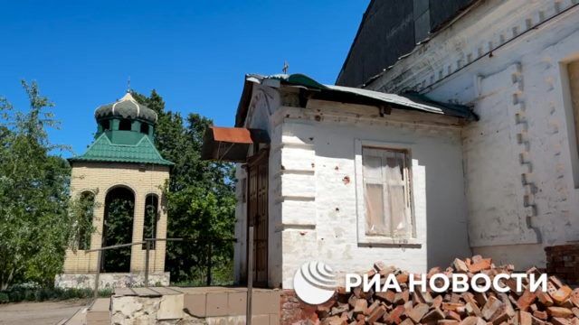 Восстановление одного из храмов на прифронтовой территории в Донецке