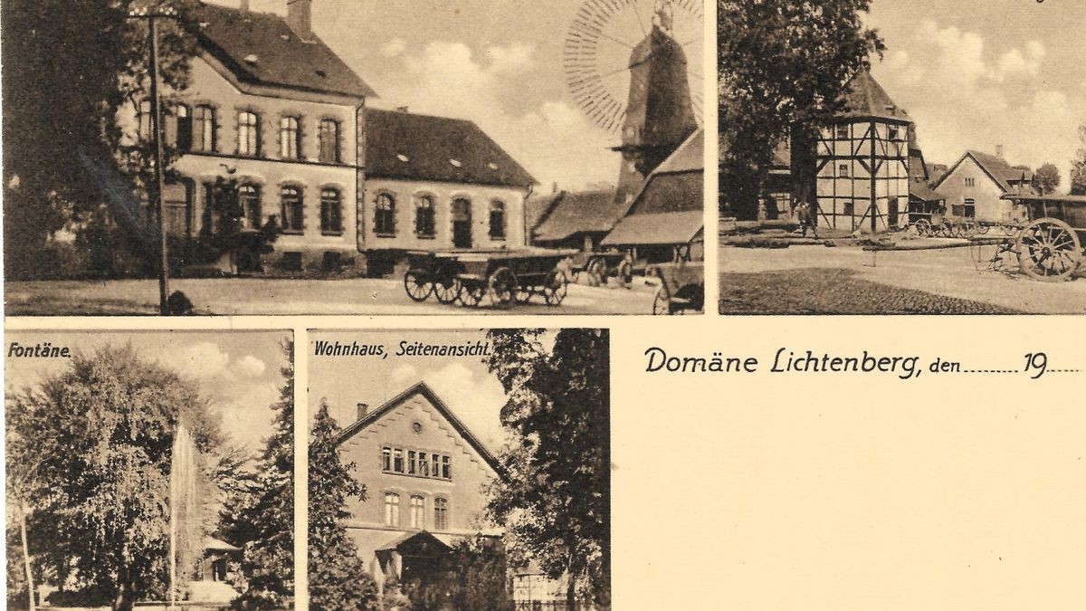 Diese Postkarte, ungefähr aus dem Jahr 1910, zeigt die Domäne Lichtenberg.