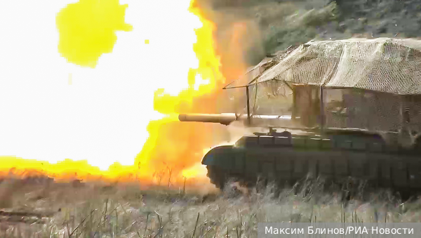 Минобороны показало уничтожение прямой наводкой из танка опорника ВСУ 