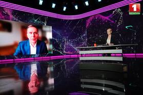Интервью с литовским политиком Арунасом Римкусом на канале "Беларусь-1", 6 мая 2024 года. Скриншот видео канала "Беларусь-1"