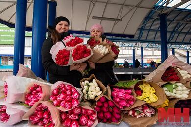 Цветы на Комаровском рынке. Фото Сергея Мицевича, "Минск-Новости"