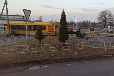 Последствия аварии с участием автобуса в Жодино. Фото очевидца