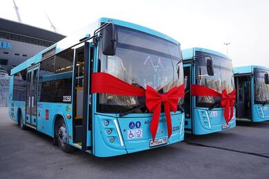 Автобусы МАЗ, поставленные в рамках контракта в Санкт-Петербург в 2022 году. Фото: пресс-служба МАЗ