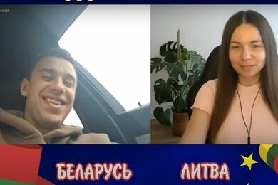 Белорус дает интервью YouTube-блогеру. Скриншот: видео Mylimiausia Lietuva