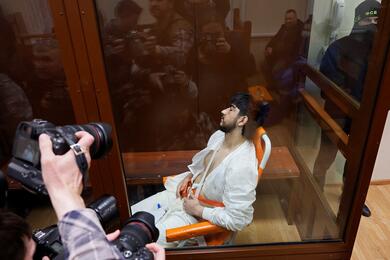 Подозреваемый в совершении теракта в "Крокус Сити Холл" Мухаммадсобир Файзов в суде 24 марта 2023 года. Фото: Reuters