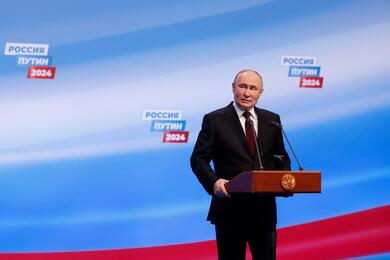 Владимир Путин после победы на президентских выборах. 17 марта 2024 года, Москва, РФ. Фото: Reuters