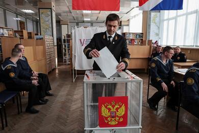 Голосование на выборах президента России. 14 марта 2024 года, РФ. Фото: Reuters