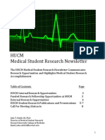 HUCM Student Research Newsletter (Sept. 2016)