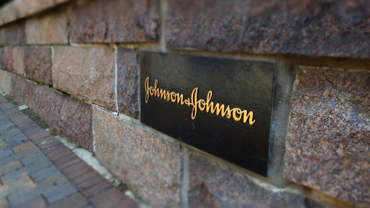A photo of a Johnson & Johnson signature brick