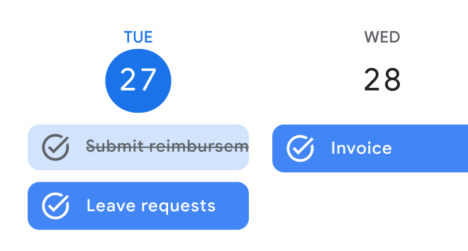 Marque tareas como completas en el Calendario de Google