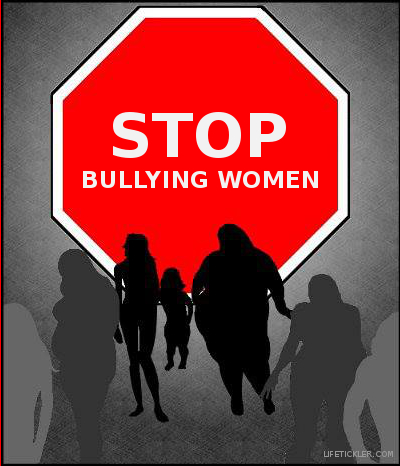 Sign that says stop bullying women