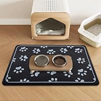 Pet Feeding mat Dog and cat Food Bowl mat Absorbent Non-Slip diatomite Dog Water Bowl mat Super Absorbent Quick Drying...