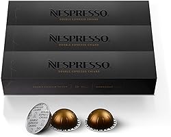 Nespresso Capsules Vertuo, Double Espresso Chiaro, Medium Roast Espresso Coffee, 30-Count Coffee Pods, Brews 2.7oz