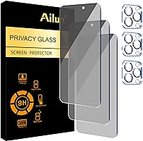 Ailun 3Pack Privacy Screen Protector for iPhone 15 Pro Max [6.7 inch]+3Pack Camera Lens Protector,Sensor...