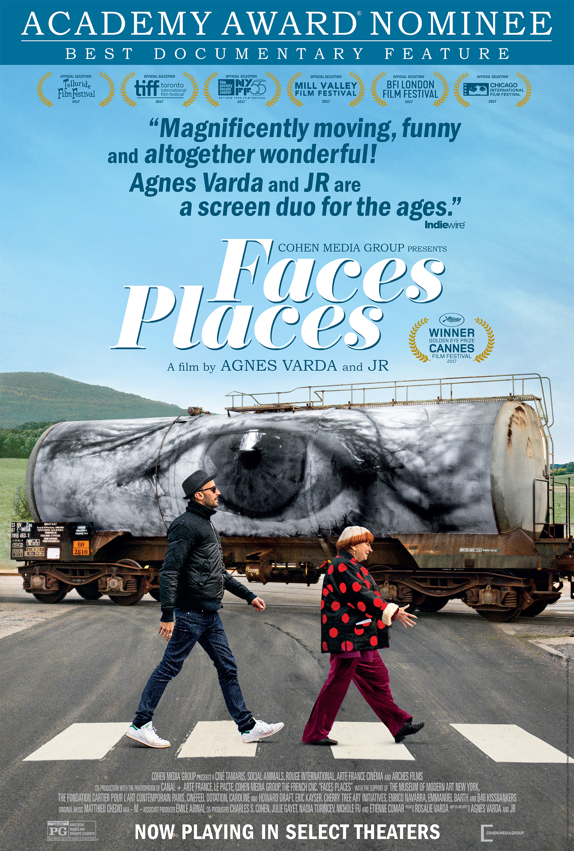 Jean-Luc Godard, Agnès Varda, and JR in Faces Places (2017)