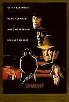 Clint Eastwood, Morgan Freeman, Gene Hackman, and Richard Harris in Unforgiven (1992)