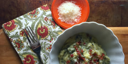 Slowcooker polenta with spinach