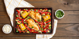 Make this brightly-flavored chicken dinner in two sheet-pans.