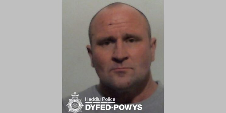 A custody image of Ian Gant - a white, clean-shaven and balding man wearing a grey t-shirt