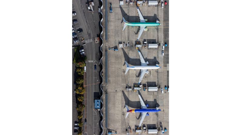<strong>Airport infrastructure</strong>: The result is a completely different view than the sights you see when you're traveling through an airport on foot. <em>Pictured here: 737 aircraft in various stages of completion at Boeing Field.</em>