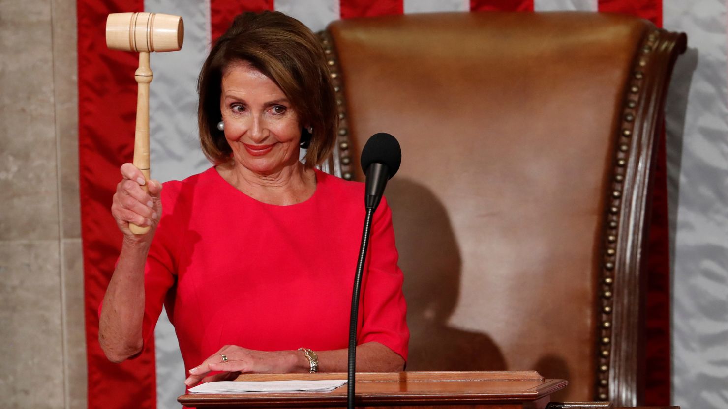 Nancy Pelosi (D-CA) raises the gavel after being elected as House Speaker as the US House of Representatives meets for the start of the 116th Congress inside the House Chamber on Capitol Hill in Washington on January 3, 2019. 