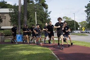 Air Force recruits participate in an initial fitness test for the Special Warfare Recruiting and Development Program, Keesler Air Force Base, Miss., July 21, 2022.