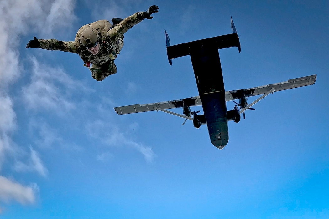 Explosive Ordnance Disposal Mobile Units EODMU-2 and 12 free fall parachute training.