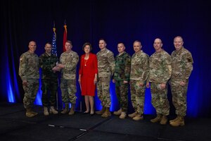 (Left to right) Brig. Gen. Timothy Bower, Brig. Gen, Vice Director Vice for Strategy, Policy, Plans, and International Affairs, National Guard Bureau, Brig. Gen. Sergiu Cirimpei, Deputy Chief of  Defense of the Moldovan Army,  Maj. Gen. Todd Hunt, North Carolina Adjutant General, Elanie Marshall, North Carolina Secretary of State Elaine Marshall, Capt. Kory Dearie, North Carolina National Guard, State Partnership Coordinator,  Lt. Col. Valeriu Burusciuc, Moldovan Army State Partnership Program Director, Col. Michael Marciniak, Director of Plans and Programs, Maj. Michael Sterling, North Carolina National Guard State Partnership Program Director and Col. Scott Humphrey, Chief, International Affairs, NGB.