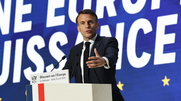 Der französische Präsident Emmanuel Macron hält am Donnerstag an der Pariser Sorbonne eine Rede über Europa.