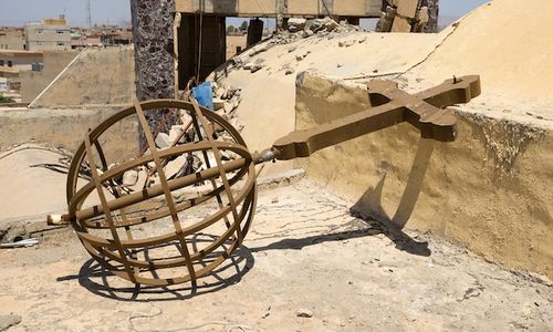 Durant son occupation de la ville chr&eacute;tienne de Qaraqosh, de 2014 &agrave; 2016, l&#39;organisation &Eacute;tat islamique a fait exploser les clochers des &eacute;glises, notamment celui de l&#39;&eacute;glise syriaque-catholique Saint-Jean (Mar Yohanna).