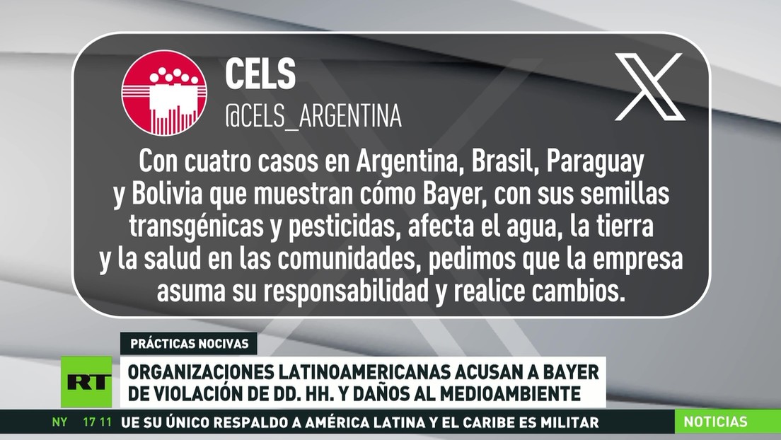 Organizaciones latinoamericanas acusan a Bayer de violar DD.HH. y dañar el medioambiente