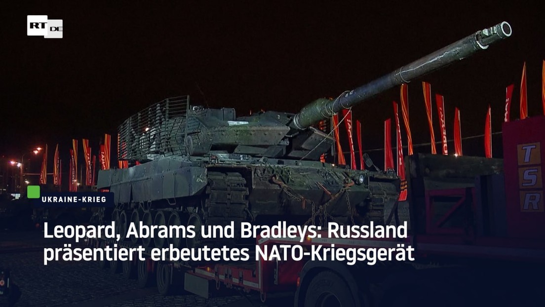 Leopard, Abrams und Bradleys: Russland präsentiert erbeutetes NATO-Kriegsgerät