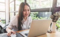 person looking at a laptop