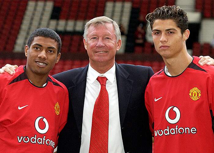 Cristiano Ronaldo (right) and Kleberson (left) - one would go on to become a Manchester United legend. The other would not