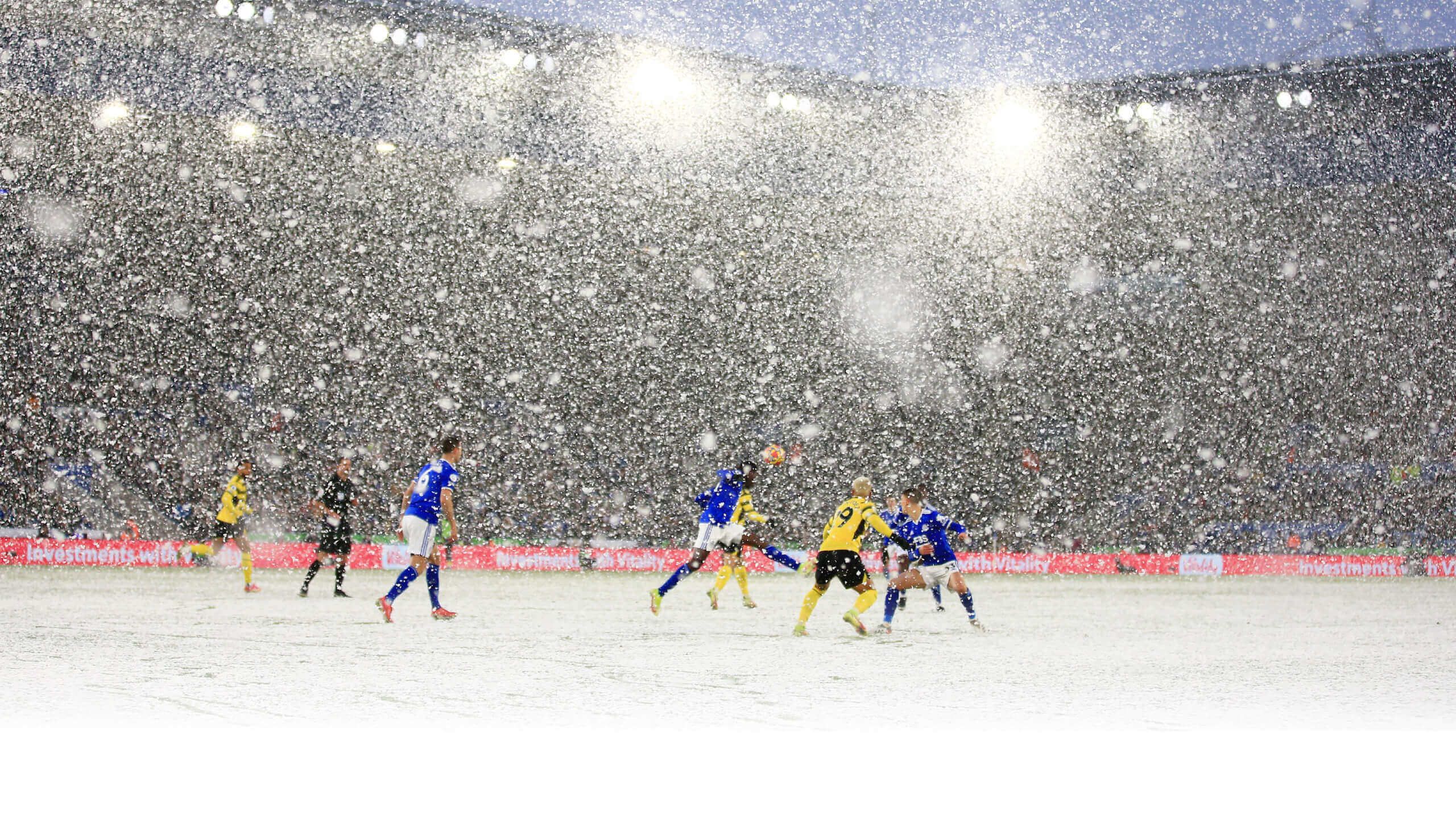 Leicester v Watford in the snow