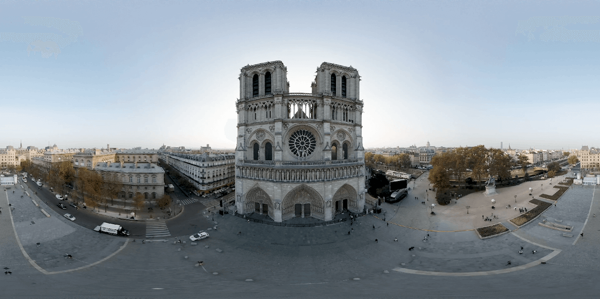 Notre-Dame before the fire in 360 video