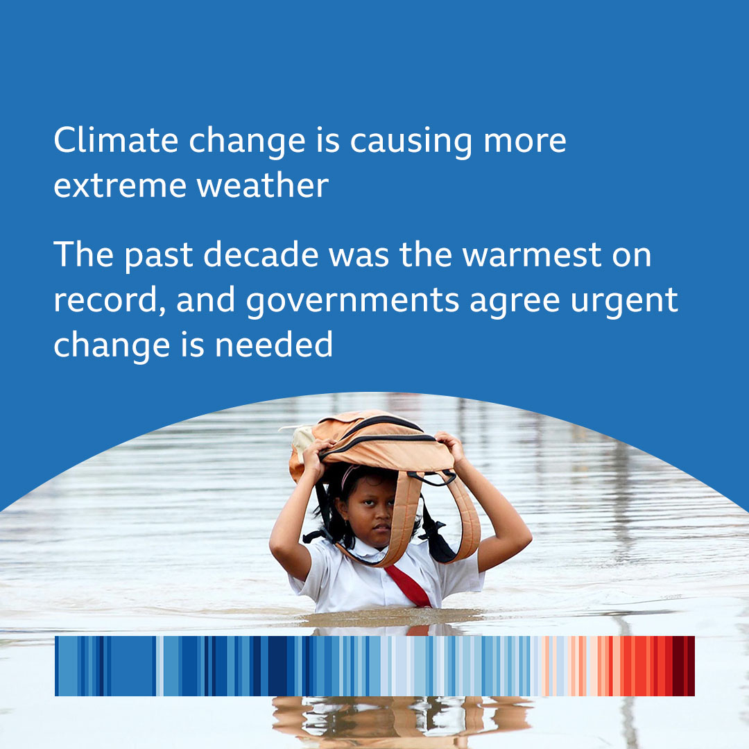 Climate change is causing more extreme weather. The past decade was the warmest on record, and governments agree urgent change is needed.
