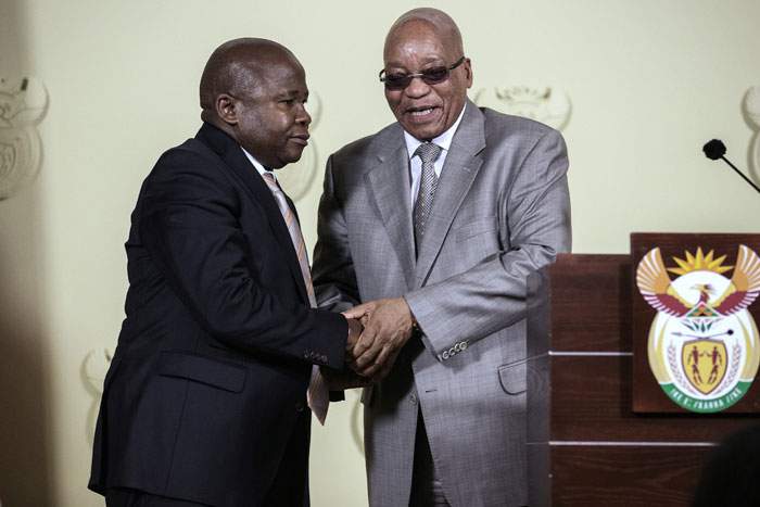 Zuma with his short-lived finance minister, David Van Rooyen