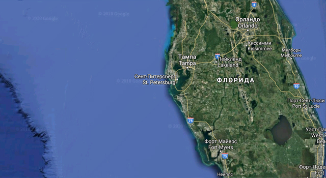 Карта Флориды, Google maps