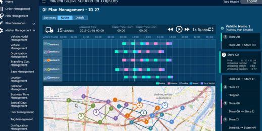 Image of a logistics optimization and operational efficiency tool built with Hitachi Digital Solution for Logistics/Delivery Optimization Service