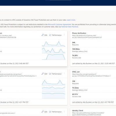 Dynamics 365 Fraud Protection: External Calls Landing Page