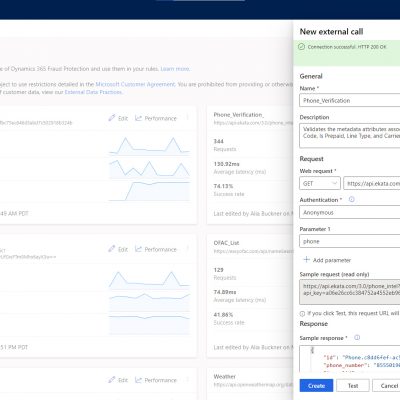 Dynamics 365 Fraud Protection: External Calls Test Success