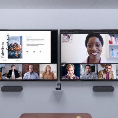 Microsoft Teams meeting with participants' faces along the bottom row