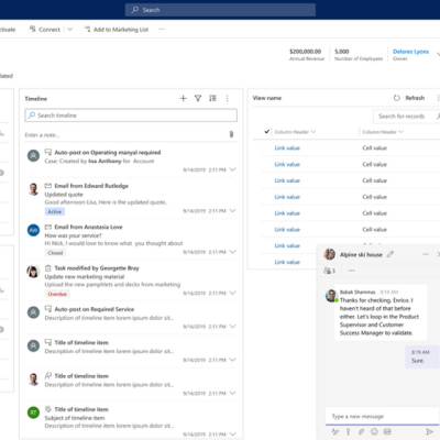 Microsoft Teams chat embedded within Dynamics 365